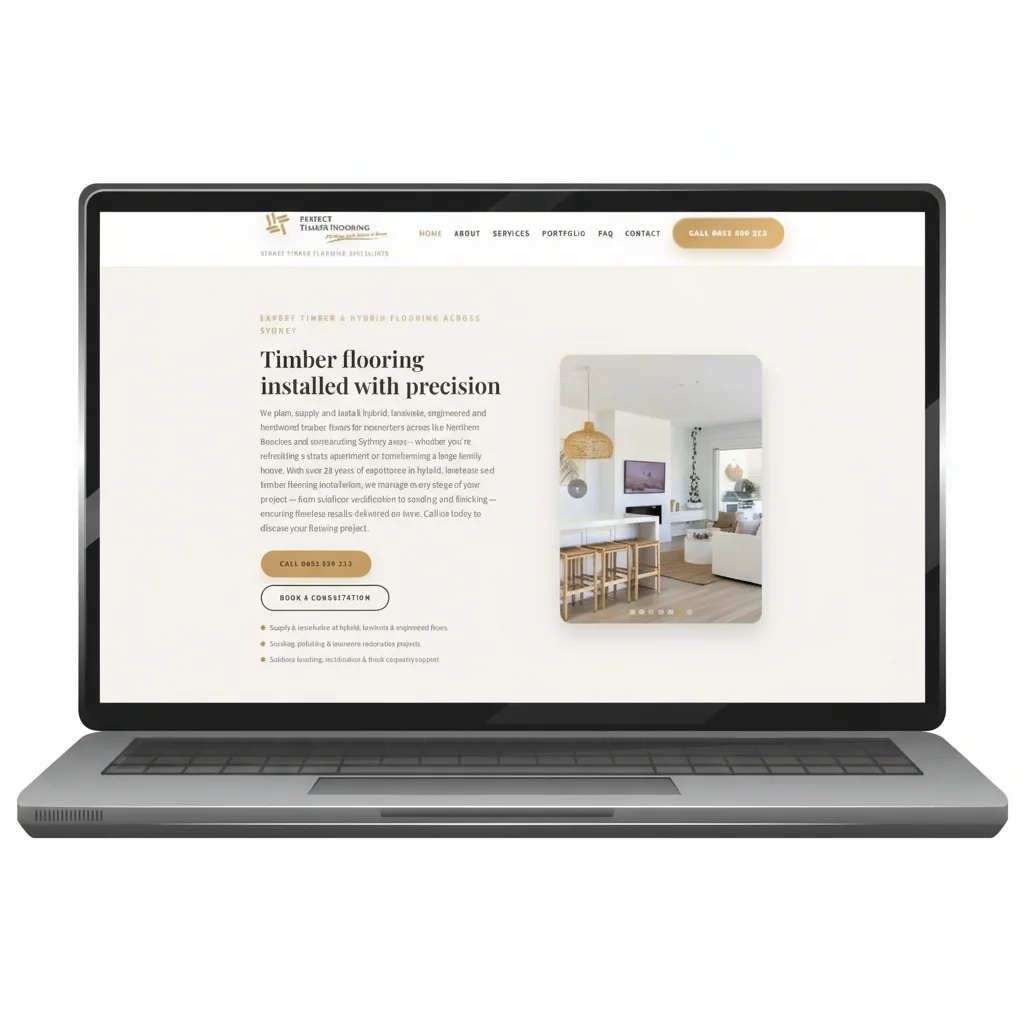 Perfect Timber Flooring website design by Digital Sand Northern Beaches