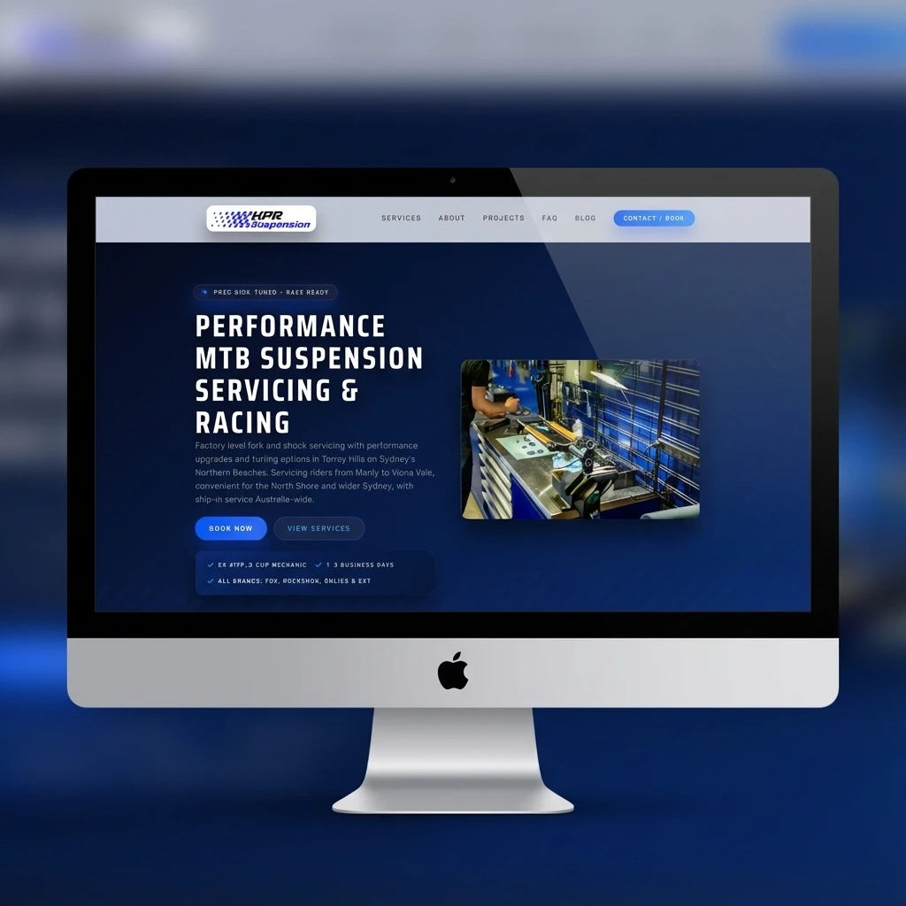 HPR Suspension Desktop Website Home Page Design